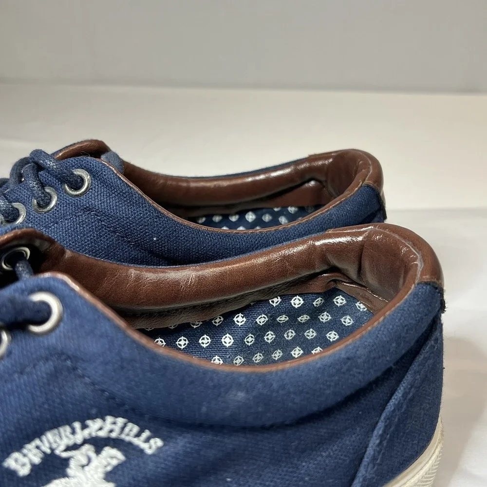 Beverly Hills Polo Club Men's Cody BP91309 Blue Leather Sneaker Shoes Size‎ 9.5